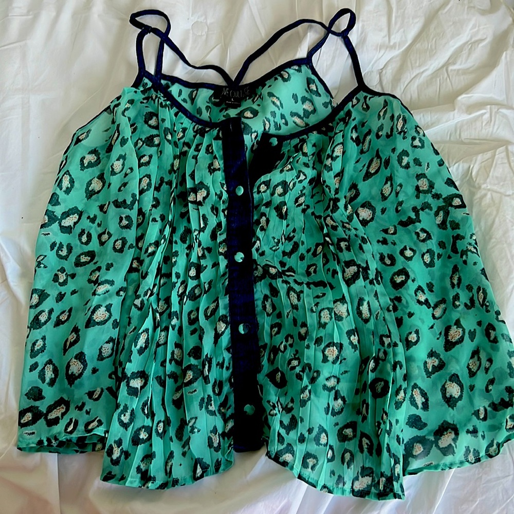 Love Culture Animal Print spaghetti strap blouse